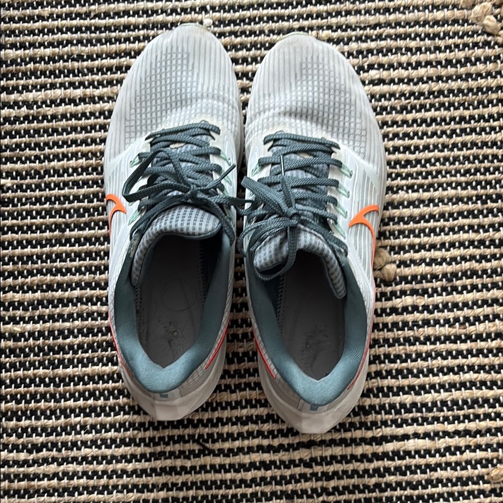 Gray and Orange Nike Athletic Shoes